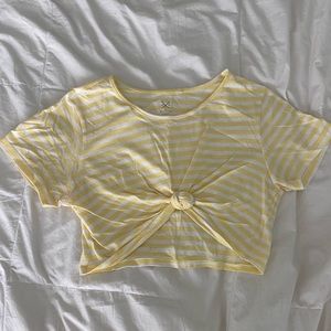 Pacsun yellow striped crop top